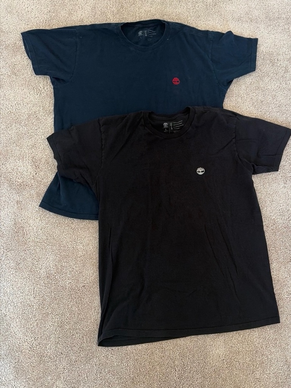 Timberland Short Sleeve Crew T-Shirt - Black & Navy with Logo